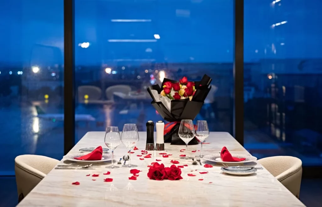 repas table romantique en amoureux
